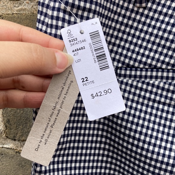 NTW Reitman’s, Pull-on Capri Pants, Blue Gingham, Checked, Plus, Petite, Sz 22 - Picture 10 of 13